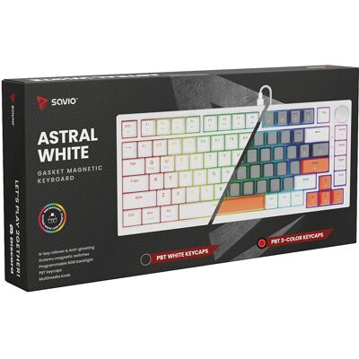 Tastiera Savio Astral White Jade 3 Colori - Gaming USB QWERTY US Internazionale Tastiera Savio Astral White Jade 3 Colori - Gaming USB QWERTY US Internazionale