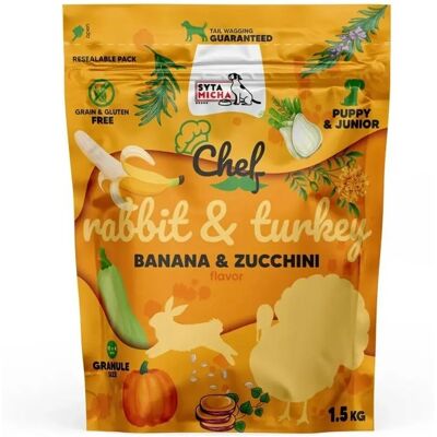 Syta Micha Chef Królik z Indyczkiem Junior - Sucha karma dla psów - 1,5kg Syta Micha Chef Królik z Indyczkiem Junior - Sucha karma dla psów - 1,5kg