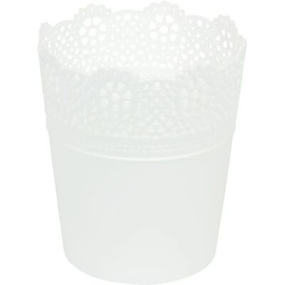 Prosperplast LACE Flowerpot - White - 16x16x18.5cm - Flowerpot Prosperplast LACE Flowerpot - White - 16x16x18.5cm - Flowerpot