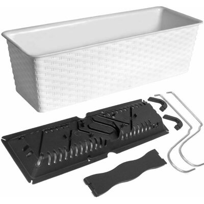 Deuba White Ratolla Balcony Flower Box with Mounting System Deuba White Ratolla Balcony Flower Box with Mounting System