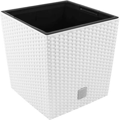 Vaso Rato Low di PROSPERPLAST - Quadrato, Bianco, 32cm Vaso Rato Low di PROSPERPLAST - Quadrato, Bianco, 32cm