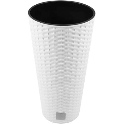 Prosperplast Fehér Rattan Virágcserép 15,5L - Kert/Beltér Prosperplast Fehér Rattan Virágcserép 15,5L - Kert/Beltér