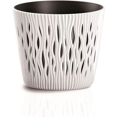 Vaso rotondo Sandy bianco di Prosperplast - 3L Vaso rotondo Sandy bianco di Prosperplast - 3L