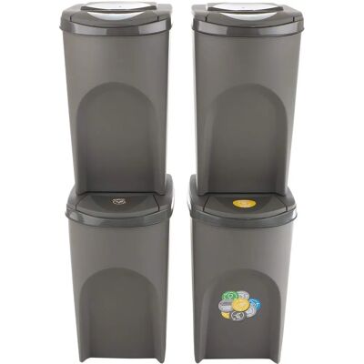 Sada 4 recyklačních košů Prosperplast Keden - 4 modulární 35L jednotky Sada 4 recyklačních košů Prosperplast Keden - 4 modulární 35L jednotky