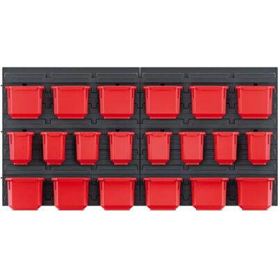 Organizzatore strumenti Kistenberg Kor6 a parete - 20 scatole, nero e rosso Organizzatore strumenti Kistenberg Kor6 a parete - 20 scatole, nero e rosso