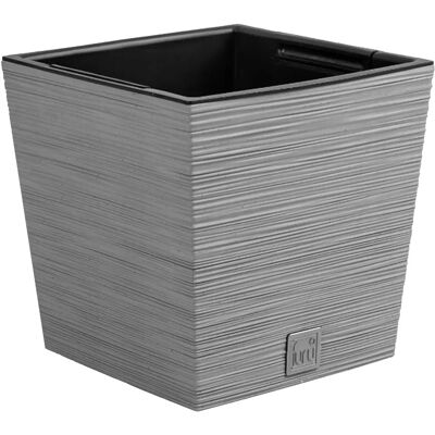 Pot de fleurs en ciment Prosperplast - Collection Furu - 24x24x23,5cm - 7,5L Pot de fleurs en ciment Prosperplast - Collection Furu - 24x24x23,5cm - 7,5L