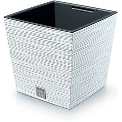 Pot de Fleurs Carré Blanc Prosperplast - 24x24x23.5 cm, 7,5L - Publicité Pot de Fleurs Carré Blanc Prosperplast - 24x24x23.5 cm, 7,5L - Publicité