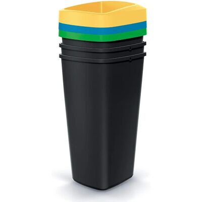 Keden Cubos de Reciclaje - 3 Contenedores Rectangulares 25L - Verde Keden Cubos de Reciclaje - 3 Contenedores Rectangulares 25L - Verde