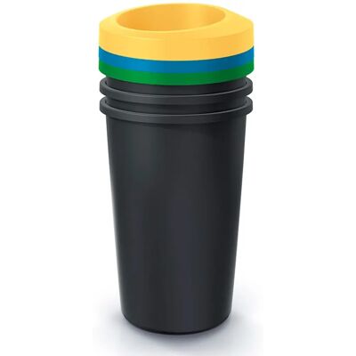 Keden Cubos de Reciclaje 45L - Pack de 3 - Multicolor Keden Cubos de Reciclaje 45L - Pack de 3 - Multicolor