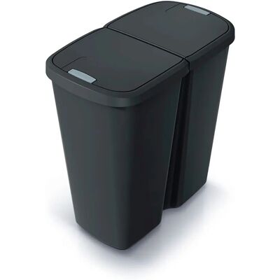 Keden - Cestino con 2 Coperchi Indipendenti - 45L - Nero Keden - Cestino con 2 Coperchi Indipendenti - 45L - Nero