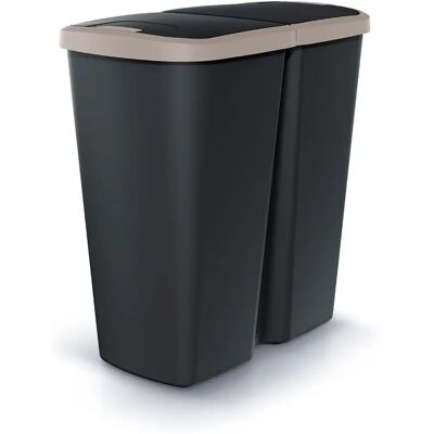 Contenitore Riciclaggio Compatto Keden - 45L - Marrone & Trasparente Contenitore Riciclaggio Compatto Keden - 45L - Marrone & Trasparente