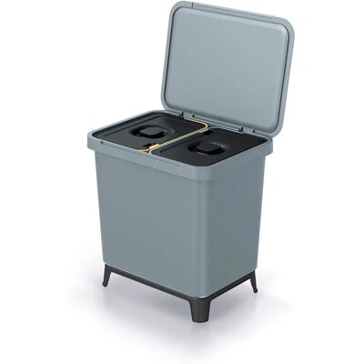 Keden Recycling-Mülleimer - 2x10L Graues Sortiersystem Keden Recycling-Mülleimer - 2x10L Graues Sortiersystem