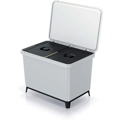 Système de recyclage Keden Blanc - 2x23L - Gain de place - Publicité Système de recyclage Keden Blanc - 2x23L - Gain de place - Publicité