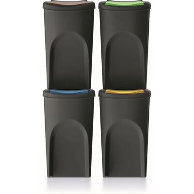 Keden - 4 Recycling-Bin-Set - 140L - Hausmülltrennung Keden - 4 Recycling-Bin-Set - 140L - Hausmülltrennung