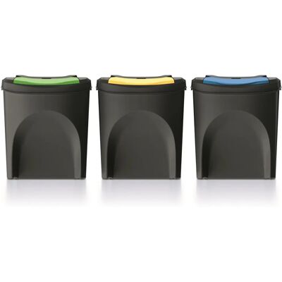 Prosperplast Sortibox Set 3x25l - Schwarz Prosperplast Sortibox Set 3x25l - Schwarz