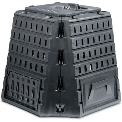 Prosperplast Contenedor de Compostaje Negro 900L - Compostera Prosperplast Contenedor de Compostaje Negro 900L - Compostera