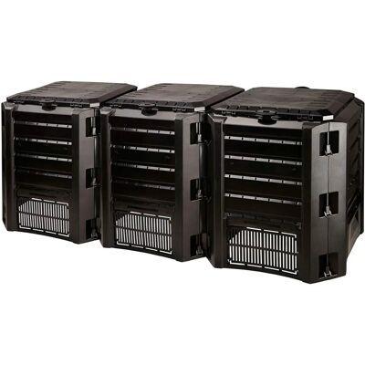 Prosperplast IKSM1200C-S411 Komposter - 1200L, Schwarz, Modular Prosperplast IKSM1200C-S411 Komposter - 1200L, Schwarz, Modular
