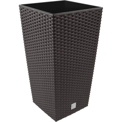 Vaso quadrato Prosperplast Ocra Scuro con Inserto - 11,4L Vaso quadrato Prosperplast Ocra Scuro con Inserto - 11,4L