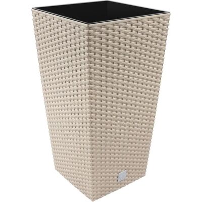URBN Living H61cmxD32.5cm Beige Vaso Quadrato in Rattan - Vaso da Fiori URBN Living H61cmxD32.5cm Beige Vaso Quadrato in Rattan - Vaso da Fiori