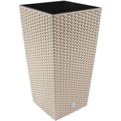 Poterie carrée Mocca Prosperplast - 26,6L avec insert - Publicité Poterie carrée Mocca Prosperplast - 26,6L avec insert - Publicité