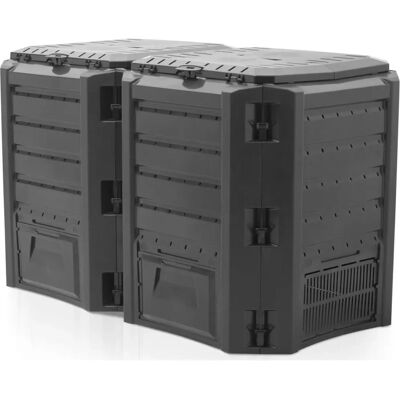 Deuba Garden Compost Bin - 380L-1600L, Black - Garden Type Deuba Garden Compost Bin - 380L-1600L, Black - Garden Type