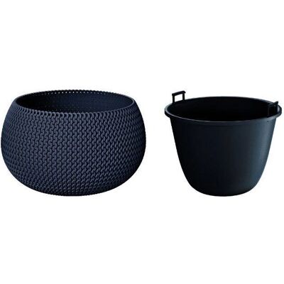 PROSPERPLAST Splofy Bowl Pflanzgefäß - UV-beständig, 9L, Anthrazit PROSPERPLAST Splofy Bowl Pflanzgefäß - UV-beständig, 9L, Anthrazit