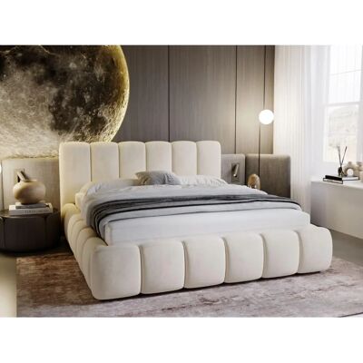 Nuage Beige 180x200 - Lit double avec rangement - Publicité Nuage Beige 180x200 - Lit double avec rangement - Publicité