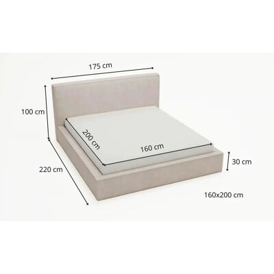 Höffner Malton Polsterbett mit Stauraum - 155x100 cm - Grau Höffner Malton Polsterbett mit Stauraum - 155x100 cm - Grau