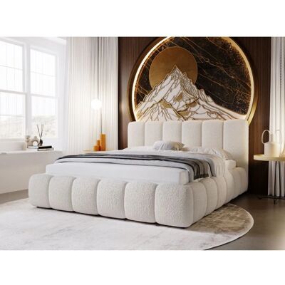 Höffner - Polsterbett Cloud Bouclé-Stoff - Beige - Rangement - Bed - Publicité Höffner - Polsterbett Cloud Bouclé-Stoff - Beige - Rangement - Bed - Publicité