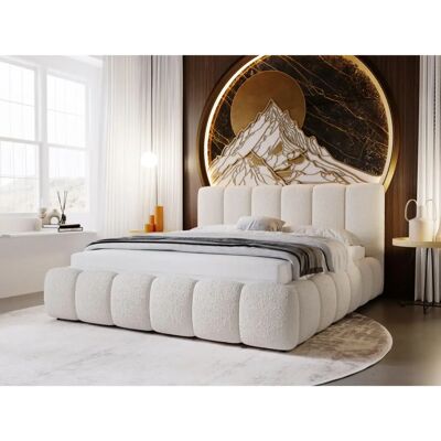 Höffner Cloud Bouclé beige avec rangement - Lit - Publicité Höffner Cloud Bouclé beige avec rangement - Lit - Publicité