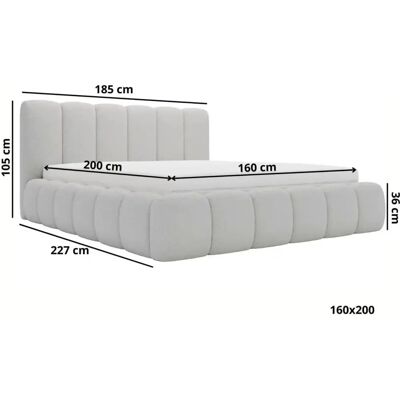 Höffner - Cloud - Grau - 185x105 cm - Bed Höffner - Cloud - Grau - 185x105 cm - Bed