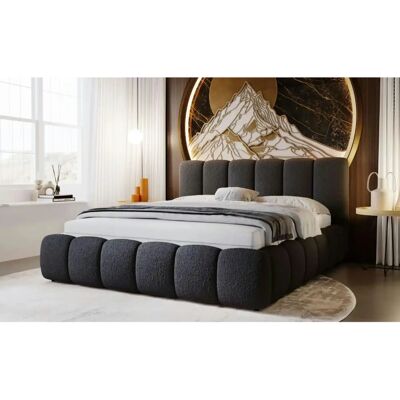 Höffner Cloud Bouclé-Stoff Polsterbett - Schwarz - 225 cm - Betten Höffner Cloud Bouclé-Stoff Polsterbett - Schwarz - 225 cm - Betten