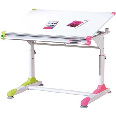 Bureau réglable COLLORIDO - Blanc, Vert, Rose - Bureau Bureau réglable COLLORIDO - Blanc, Vert, Rose - Bureau