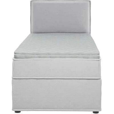 S-Style Möbel - Boxspringbett 90x200 - Silber - 218x103x90cm - Bett S-Style Möbel - Boxspringbett 90x200 - Silber - 218x103x90cm - Bett
