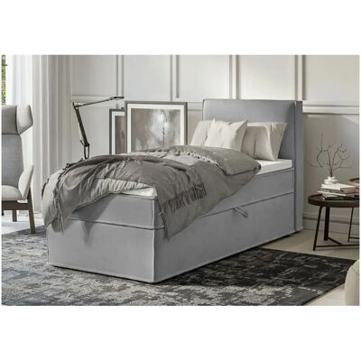 S-Style Möbel - Boxspring 90x200 - Grau - Boxspringbett S-Style Möbel - Boxspring 90x200 - Grau - Boxspringbett