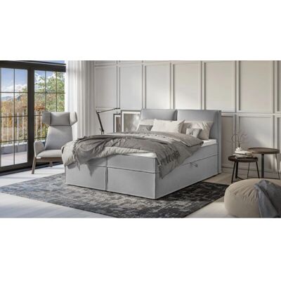 S-Style Möbel - Boxspringbett 160x200 - Grau - Bettkasten - Boxspring bed S-Style Möbel - Boxspringbett 160x200 - Grau - Bettkasten - Boxspring bed