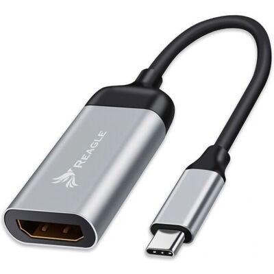 REAGLE USB-C HDMI 4K60 - Hopea/Musta - Yhden suuntainen - Sovitin REAGLE USB-C HDMI 4K60 - Hopea/Musta - Yhden suuntainen - Sovitin