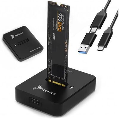 REAGLE - M.2 NVMe i SATA - Czarny - USB-C - Obudowa dysku twardego REAGLE - M.2 NVMe i SATA - Czarny - USB-C - Obudowa dysku twardego