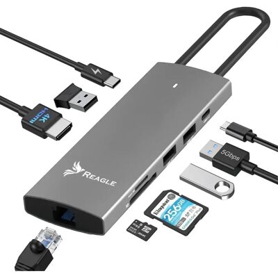 REAGLE - - HDMI 4K 60Hz - USB-C PD 100W - USB Hub REAGLE - - HDMI 4K 60Hz - USB-C PD 100W - USB Hub