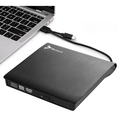REAGLE - USB-C 2-in-1 DVD/CD - Czarny - USB-C - DVD writer REAGLE - USB-C 2-in-1 DVD/CD - Czarny - USB-C - DVD writer