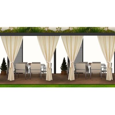 DISTRIBAIN Beigefarbene Outdoor Vorhänge 155x240cm Set aus 4 - Vorhang DISTRIBAIN Beigefarbene Outdoor Vorhänge 155x240cm Set aus 4 - Vorhang
