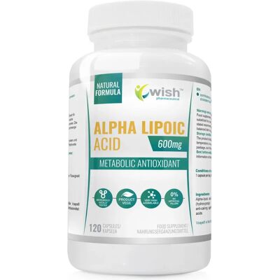 Wish Pharmaceutical Alpha Lipoic Acid 600mg - 120 Kapseln - Nahrungsergänzung Wish Pharmaceutical Alpha Lipoic Acid 600mg - 120 Kapseln - Nahrungsergänzung