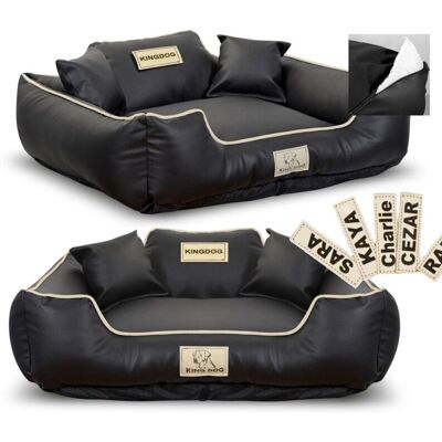 KINGDOG - Eco Skóra - Czarny - 75x65 cm - Dog Bed KINGDOG - Eco Skóra - Czarny - 75x65 cm - Dog Bed
