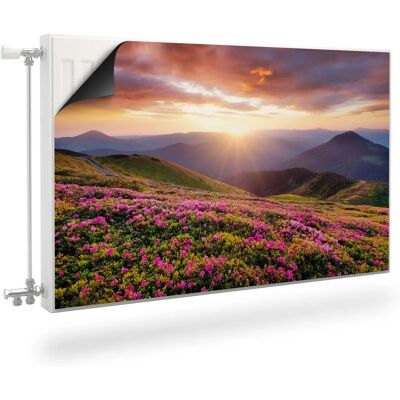 Generic - Kwiaty Krajobraz Górski - 90x60cm - Magnetic - Pokrywa grzejnika Generic - Kwiaty Krajobraz Górski - 90x60cm - Magnetic - Pokrywa grzejnika