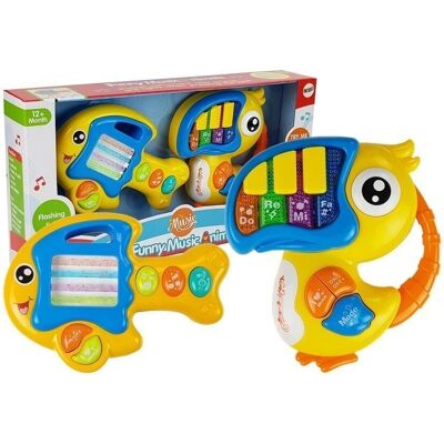 Lean Toys Papuga Rybka Zasilany bateriami Piano i Gitara - Zabawki muzyczne Lean Toys Papuga Rybka Zasilany bateriami Piano i Gitara - Zabawki muzyczne