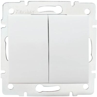 Kanlux 25073 Interruttore Doppio Bianco - Interruttore Luce Kanlux 25073 Interruttore Doppio Bianco - Interruttore Luce
