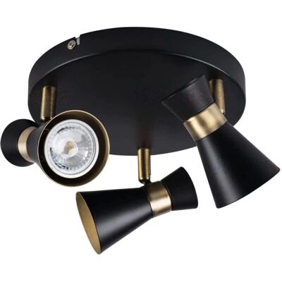 Lampada da Parete/Tetto Kanlux MILENO EL-3O B-AG - GU10, Nero/Oro, Regolabile Lampada da Parete/Tetto Kanlux MILENO EL-3O B-AG - GU10, Nero/Oro, Regolabile