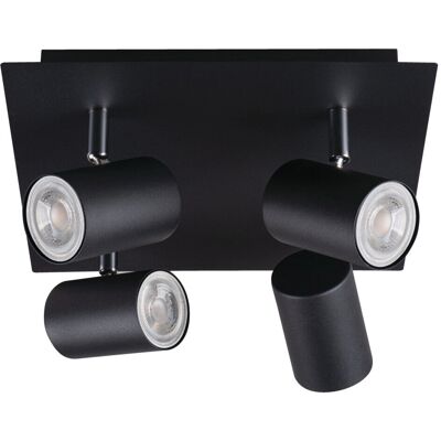 Kanlux Evalo Wand- und Deckenleuchte - Schwarz - 4x GU10 - 10W Kanlux Evalo Wand- und Deckenleuchte - Schwarz - 4x GU10 - 10W