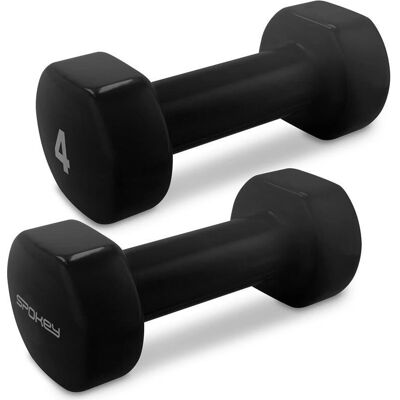Spokey SHAPE Vinyl-Hantelnset - 4kg, Schwarz, Unisex Spokey SHAPE Vinyl-Hantelnset - 4kg, Schwarz, Unisex