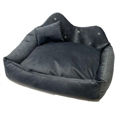GO GIFT XXL Grijze Huisdierbed - Fluwelen 70x55cm GO GIFT XXL Grijze Huisdierbed - Fluwelen 70x55cm